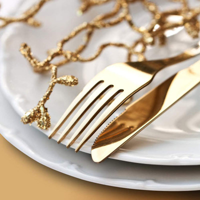 Cutlery Kitchen Utensil Gold Silverware Set Stainless Steel