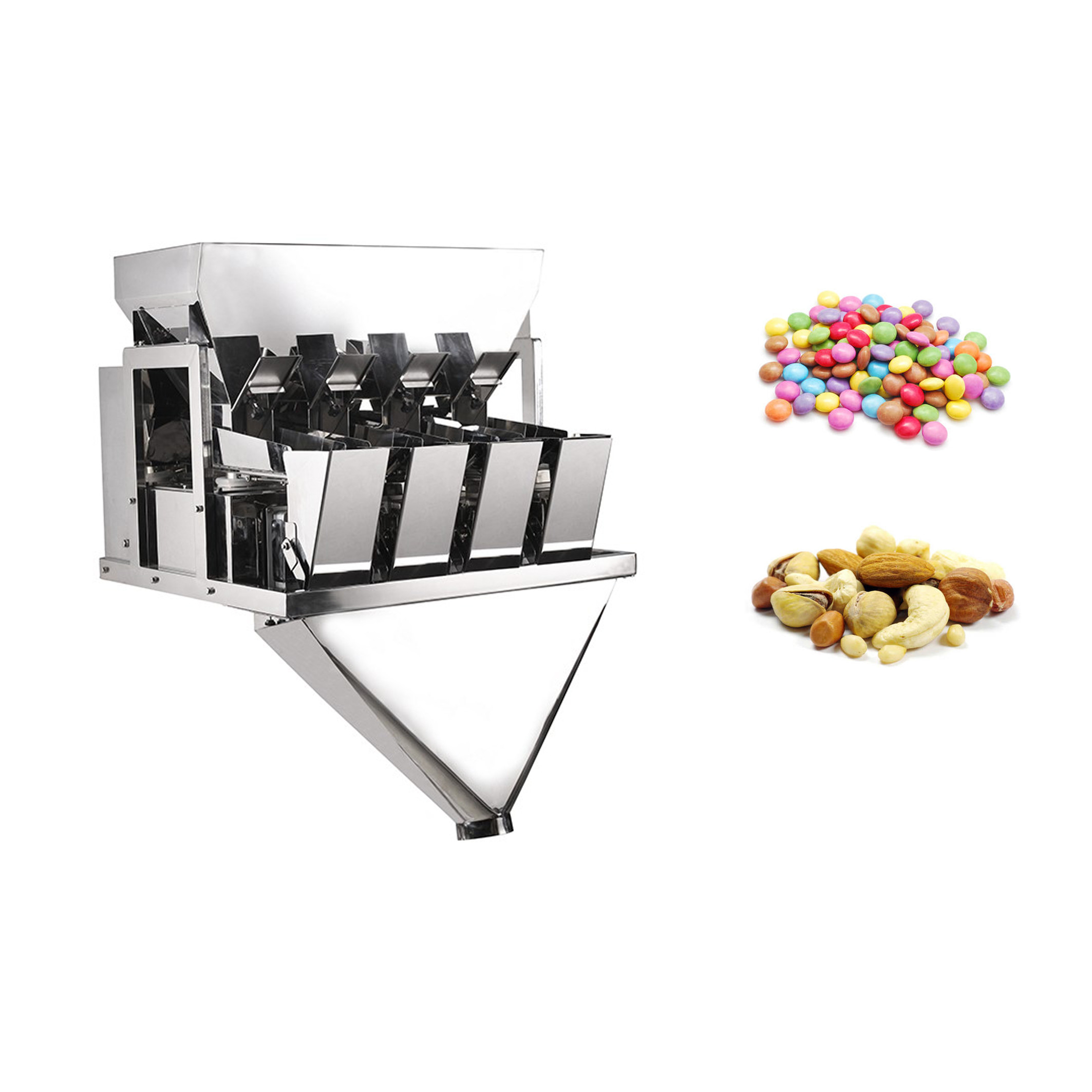 316SS 304SS 4 Head Flour Grain Bean Packaging Machine For Small Business