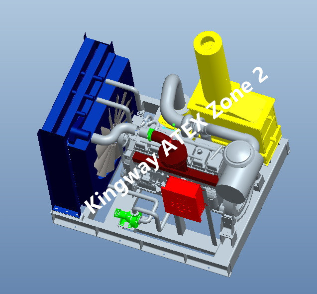 ATEX Certified Zone 2 60KVA Silent Diesel Generator Set Integrated Lifting Frame