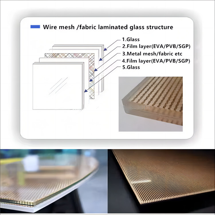 Architectural Stainless Steel Metal Laminated Glass For Cabinet Doors