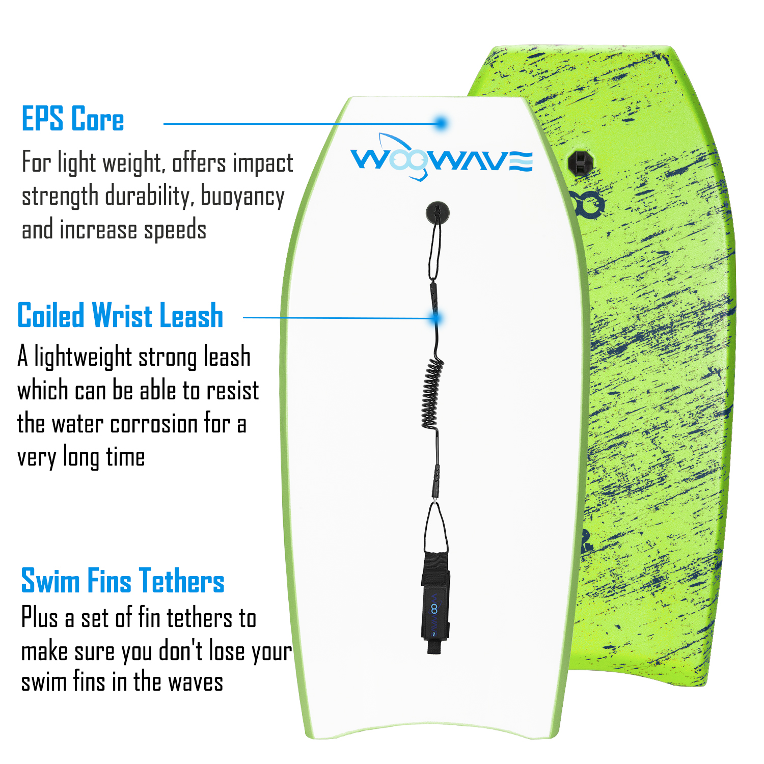 41 Inch HDPE Foam Surfboard Surfing Board EPS Bodyboard Board for Kids Weighs 1.62lbs