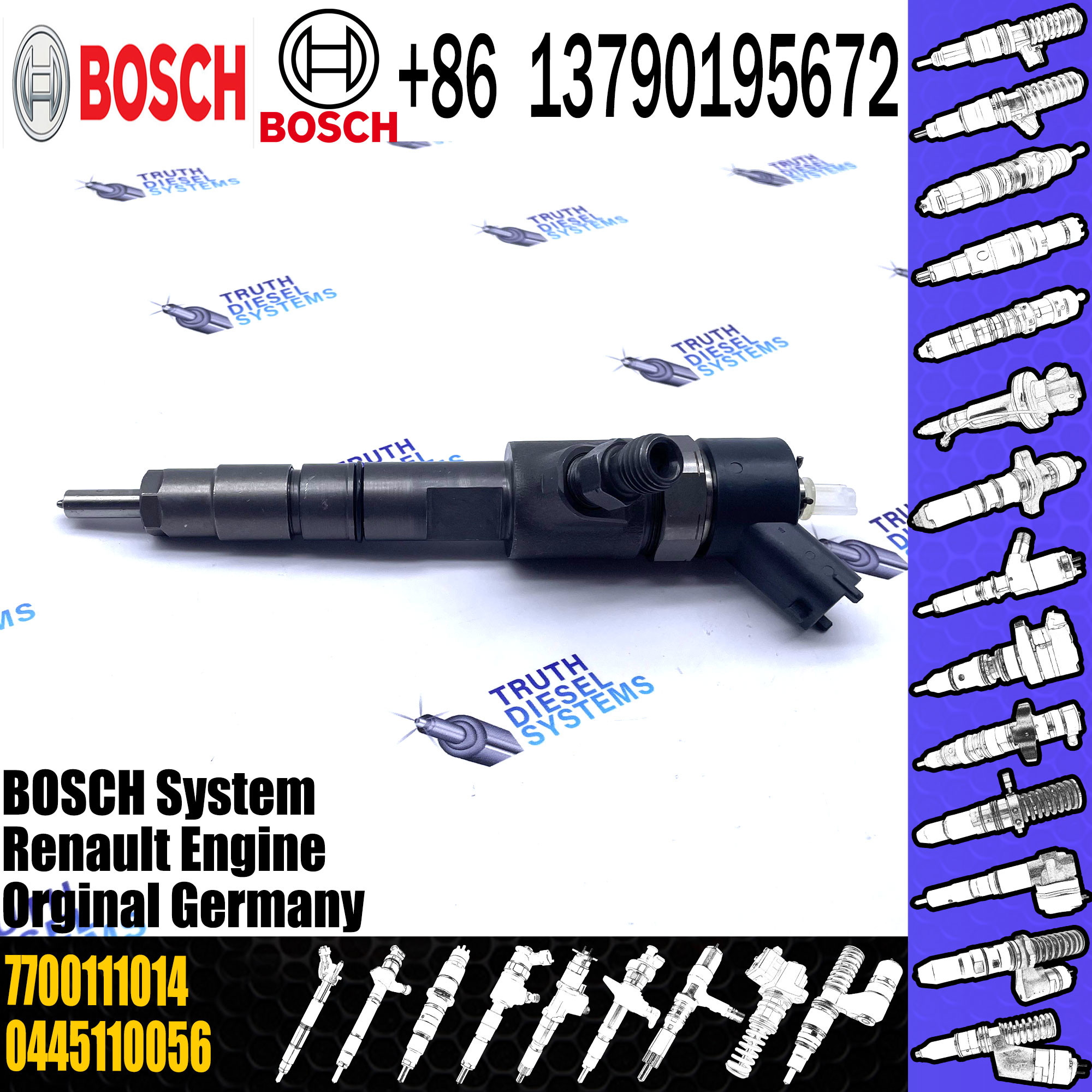 Fuel BOSCH Diesel Injector 7700111014 0445110056 WIth Engine