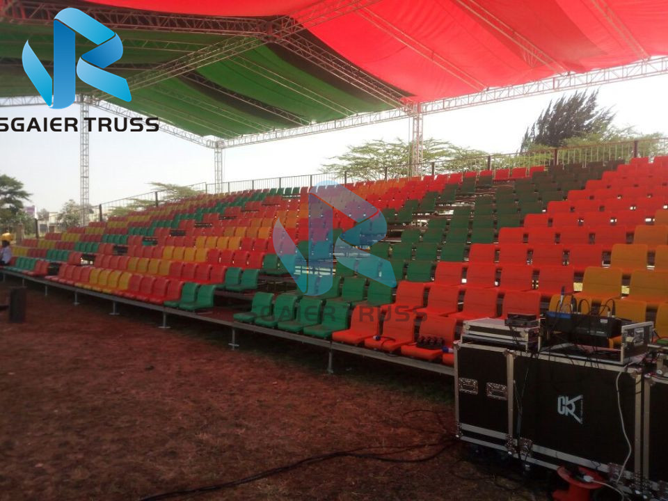 Safety Steel Bleachers , Heavy Duty Gymnasium Seating Customized Color