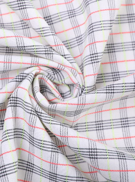 220 GSM Yarn Dyed Fabrics 87% Polyester 10% Viscose 3% Spandex Check Fabrics