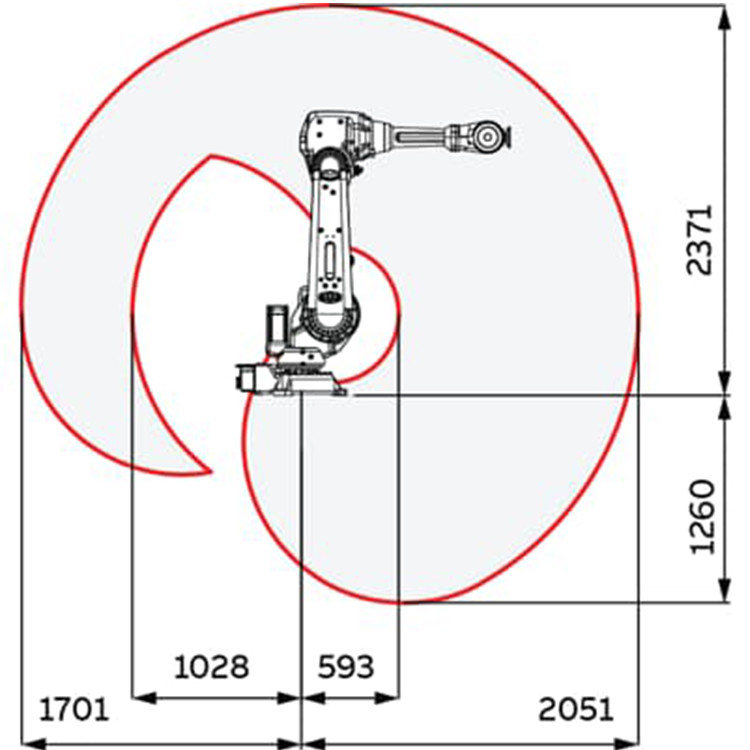 1727mm Height ABB Robot Arm Robotic Arm Welding Machine Standard IP67 Protection
