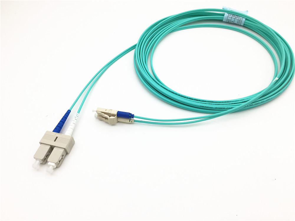PVC/LSZH LC-SC Duplex Multimode OM3 Fiber Cable Assembly