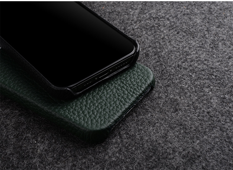 Minibook Handmade Luxury Full Grain Pebble Leather Phone Case for Iphone 13 14 Pro Max