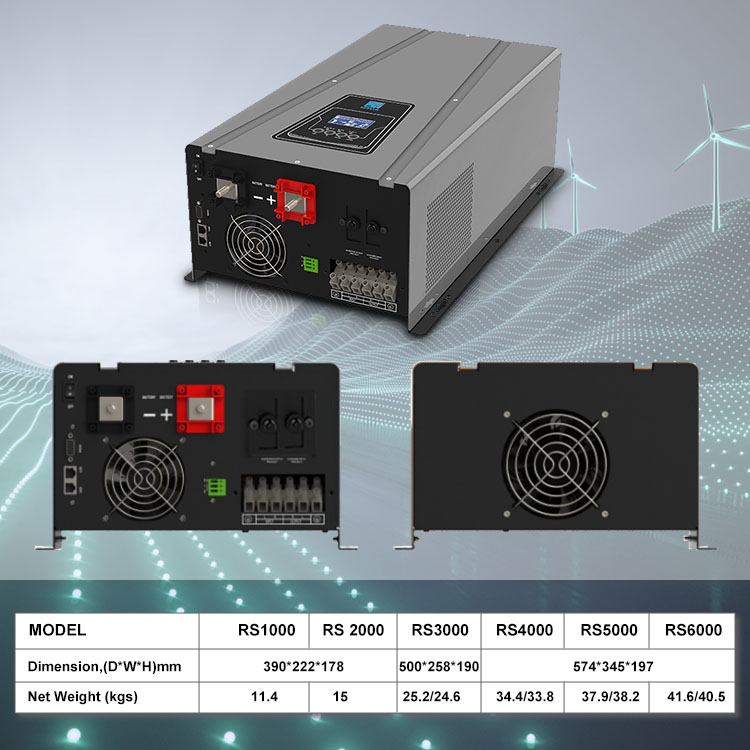 5kva Off Grid Pure Sine Wave 40Hz-70Hz 5000 Watt Dc To Ac UPS Power Inverter