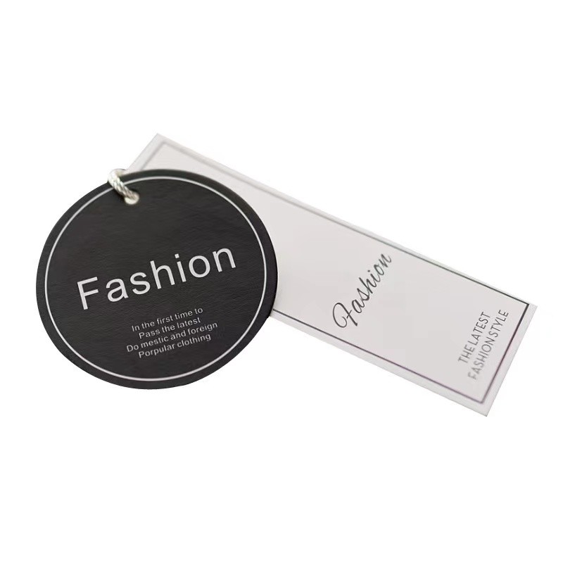 White Round Two Pieces Marble Gilded Coated Paper Hang Tags For Clothing Logo