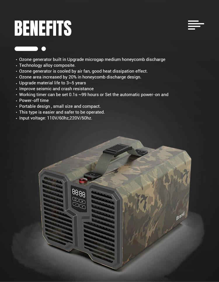Fast Purification Ozone Generator Air Purifier Professinal 227x172x176 Mm