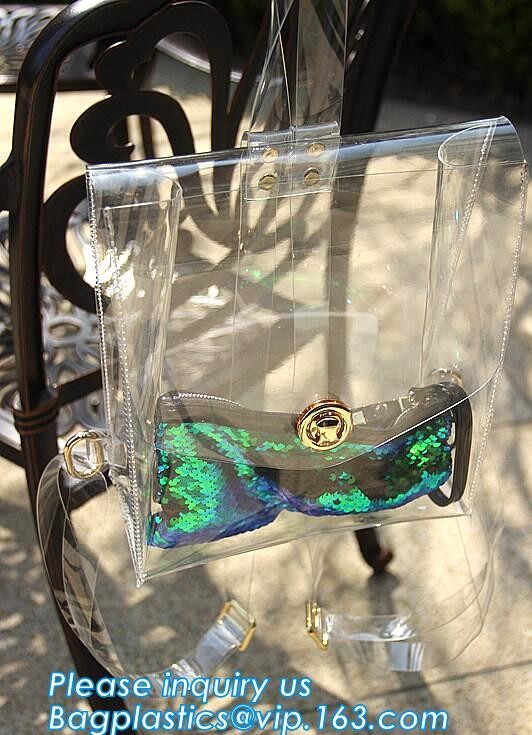 pocket transparent pvc clear backpack wholesale with padded straps, Waterproof Clear School Student Transparent PVC Back