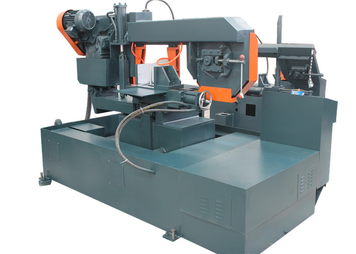 Column Metal Roller Feeding 4kw Horizontal Band Saw Machine