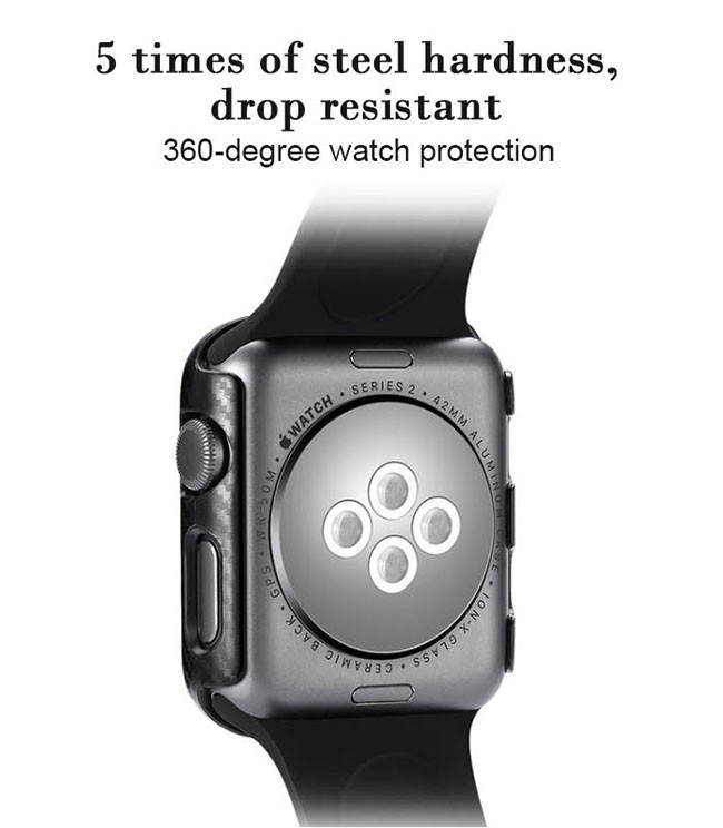 Scratchproof Carbon Aramid Fiber Cover For Apple Watch Series