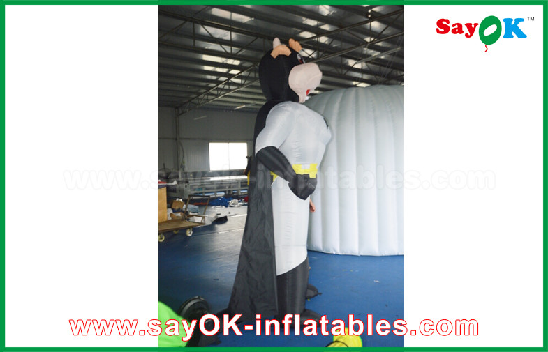 Blue / Red Inflatable Superman Cow Customized Animal Character Inflatable Model