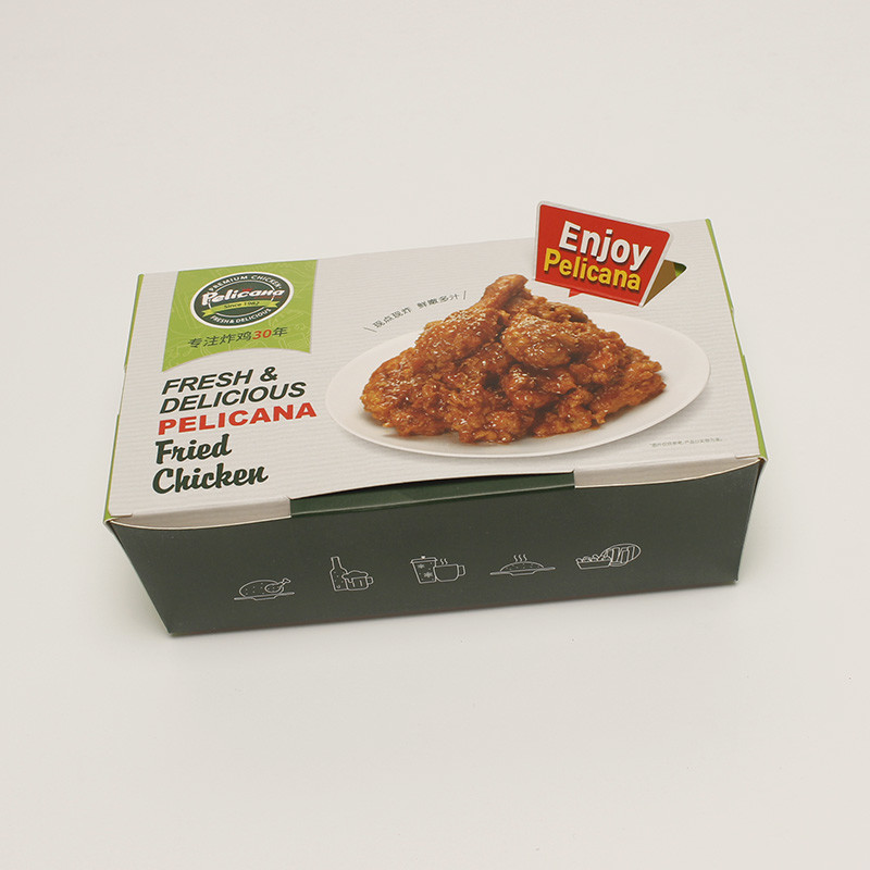 Kraft Disposable Food Packaging Box Snack Varnishing Take Away Container