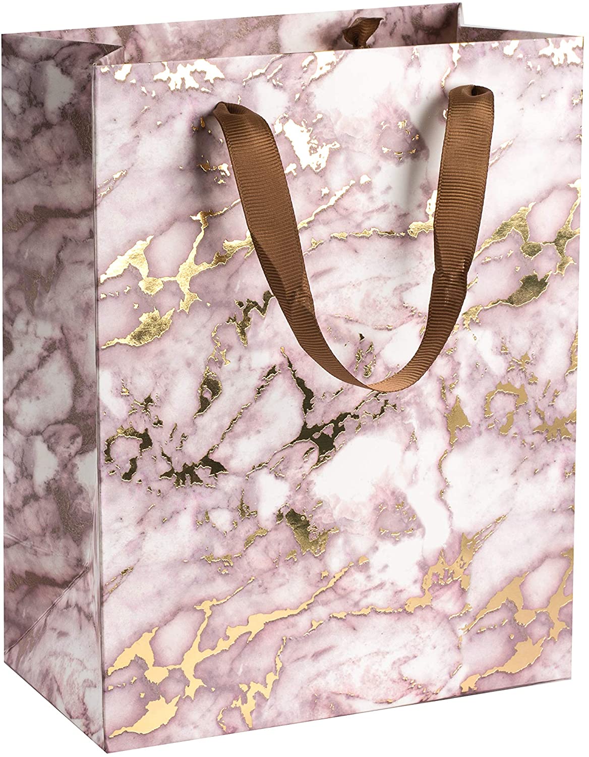 Customized Hot Stamping Kraft Paper Bag with Carry Handles and Recyclable Material
