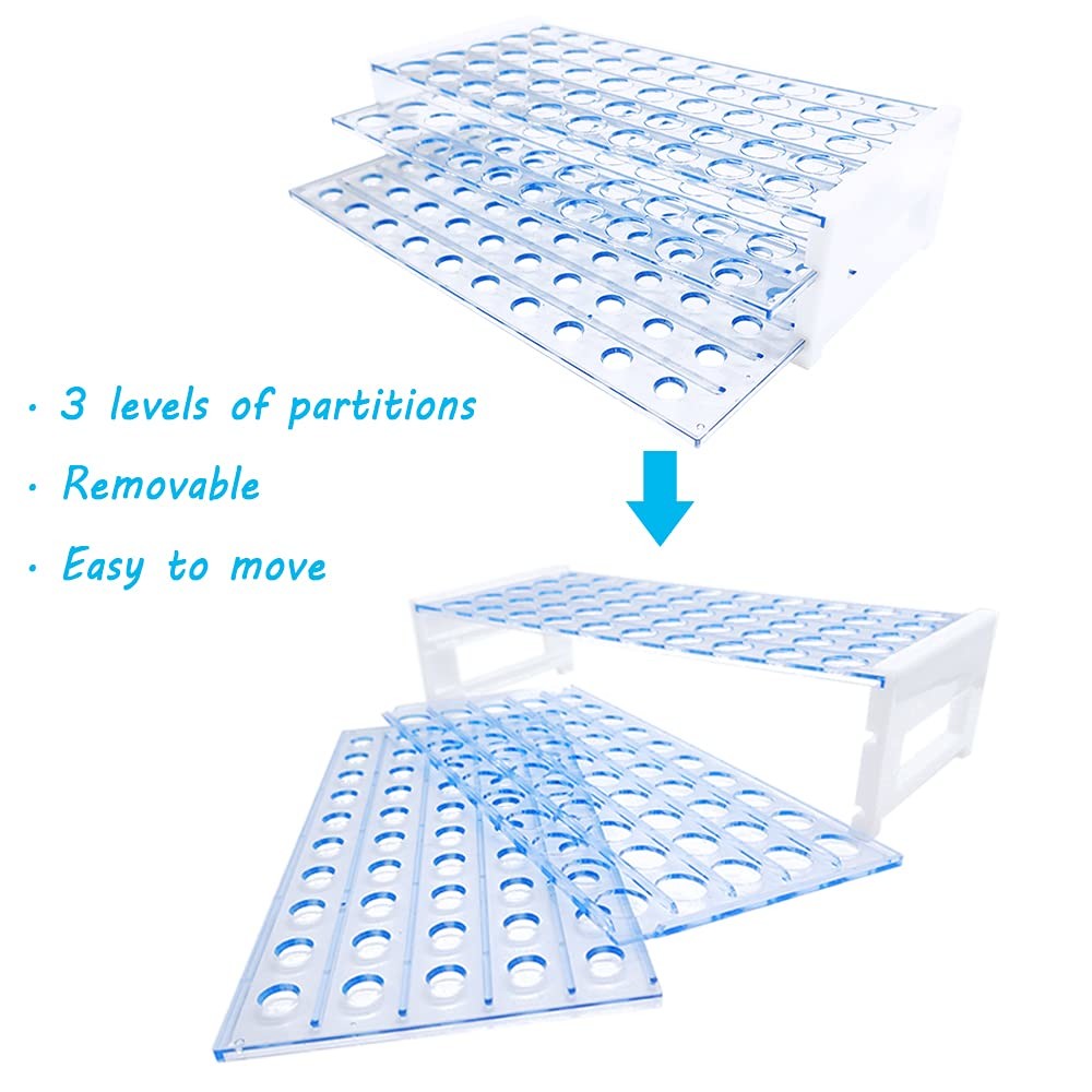 Plastic Test Tubes With Rack,16 X 100mm Tube With Caps Tubes Rack,Test Tube Set For Scientific Experiments