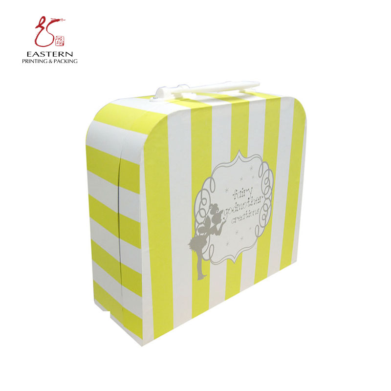 Embossing Corrugated Cardboard Packaging 4C Custom Carrying Box With Handle