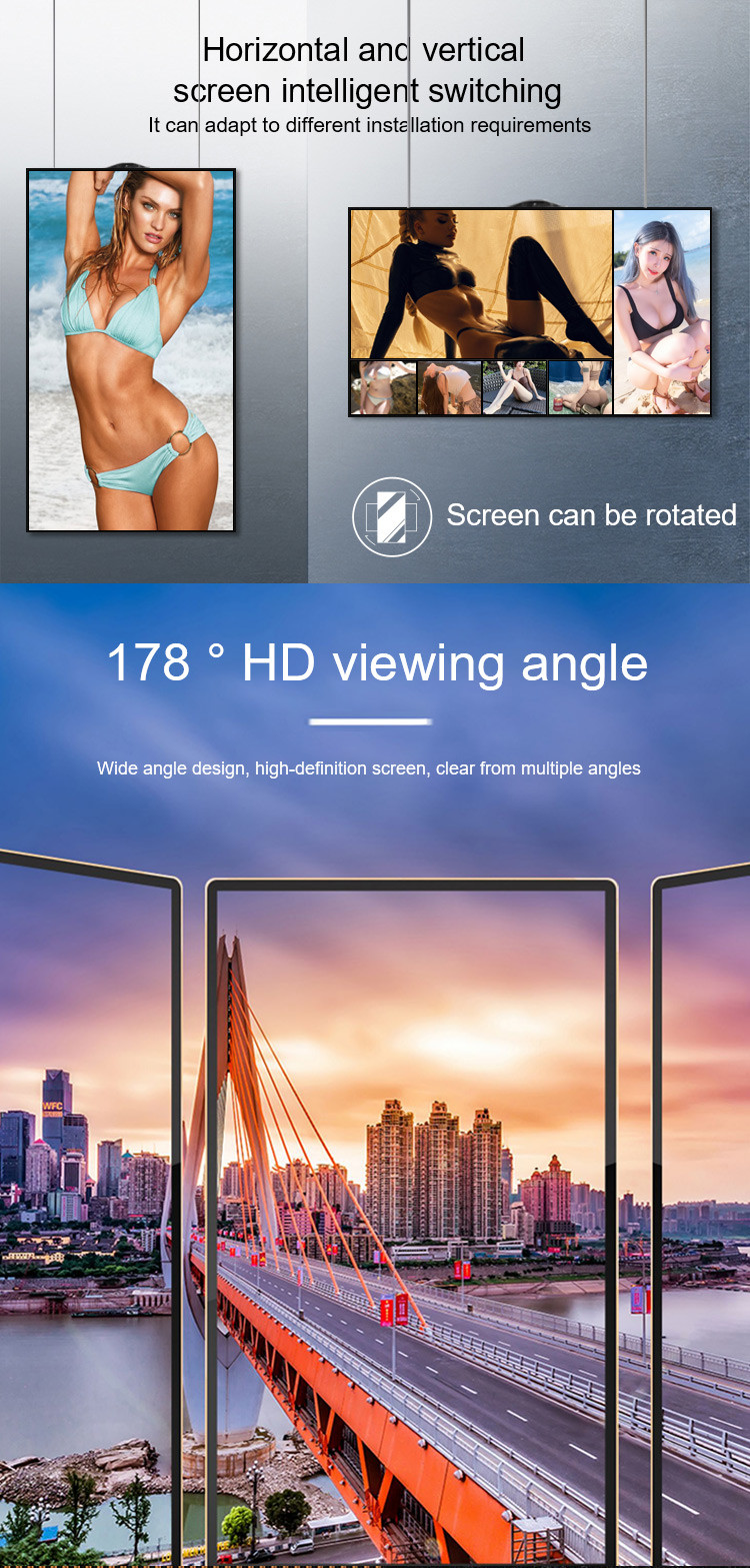 43 Inch Shop Window Screen 2500 nits LCD Window Display In Retail Store