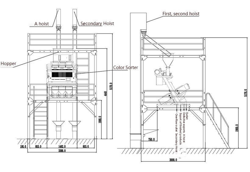 CCD Camera Rice Color Sorter Machine Optical Rice Color Sorting Machine