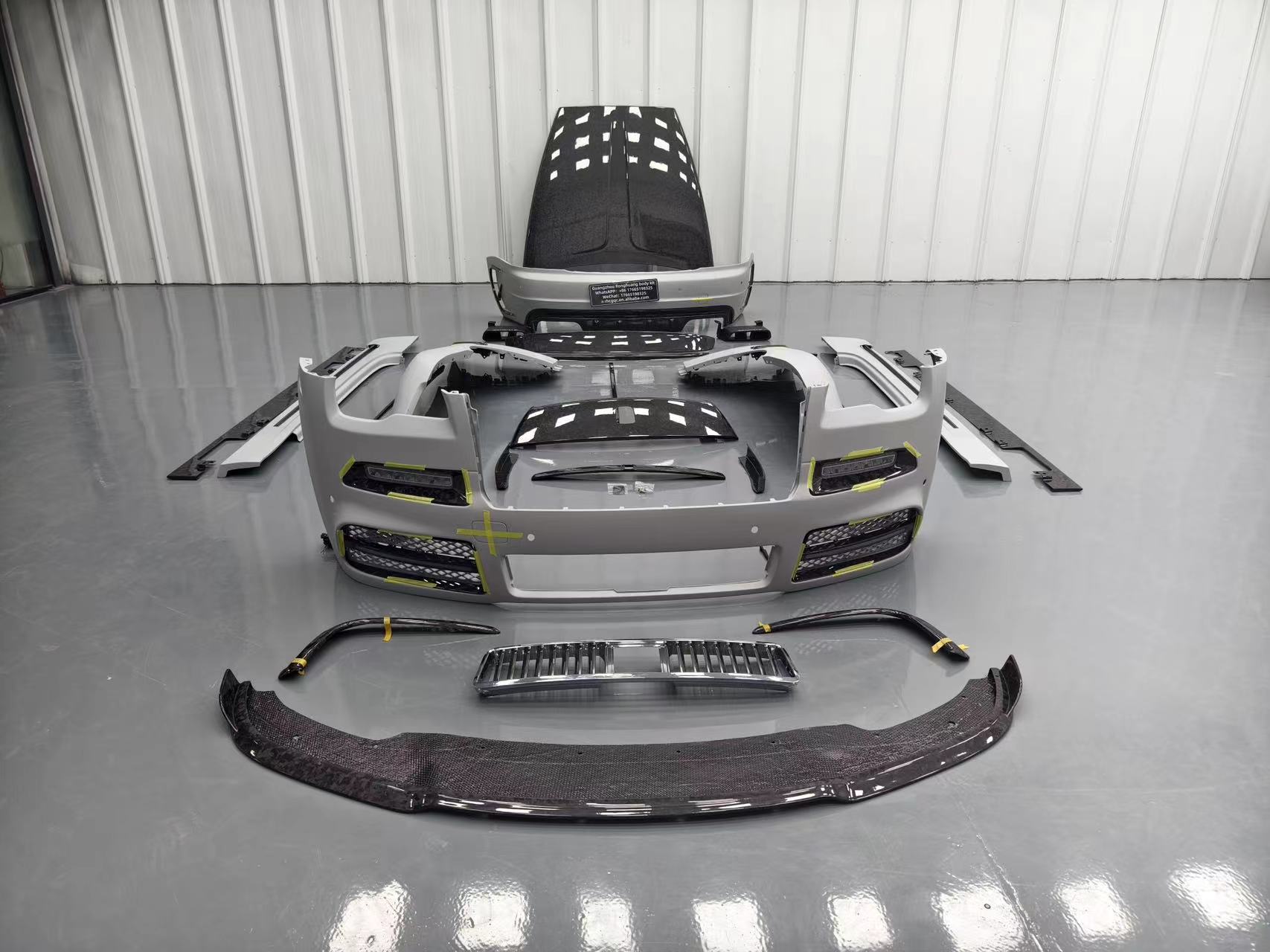 200 X 800 X 120MM Rolls Royce Wraith Body Kit Front And Rear Spoiler Hood