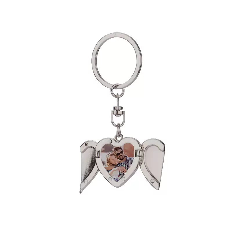 Sunflower Shape Sublimation Key Chain Blanks Angel Wings Keyring For Heat Transfer Printing
