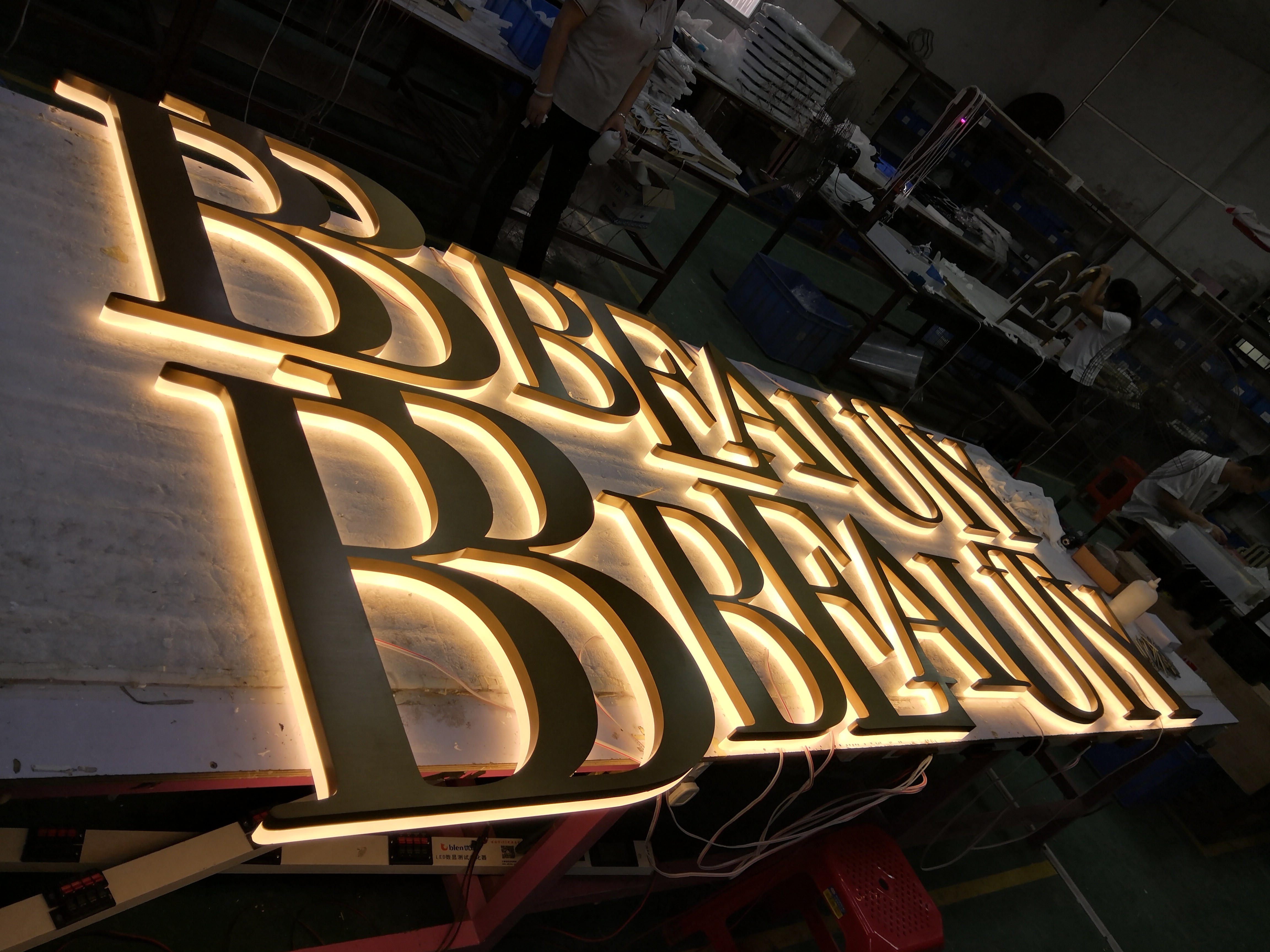 Bronze / Brass Edge Lit Acrylic Letters Stainless Steel UL Approved
