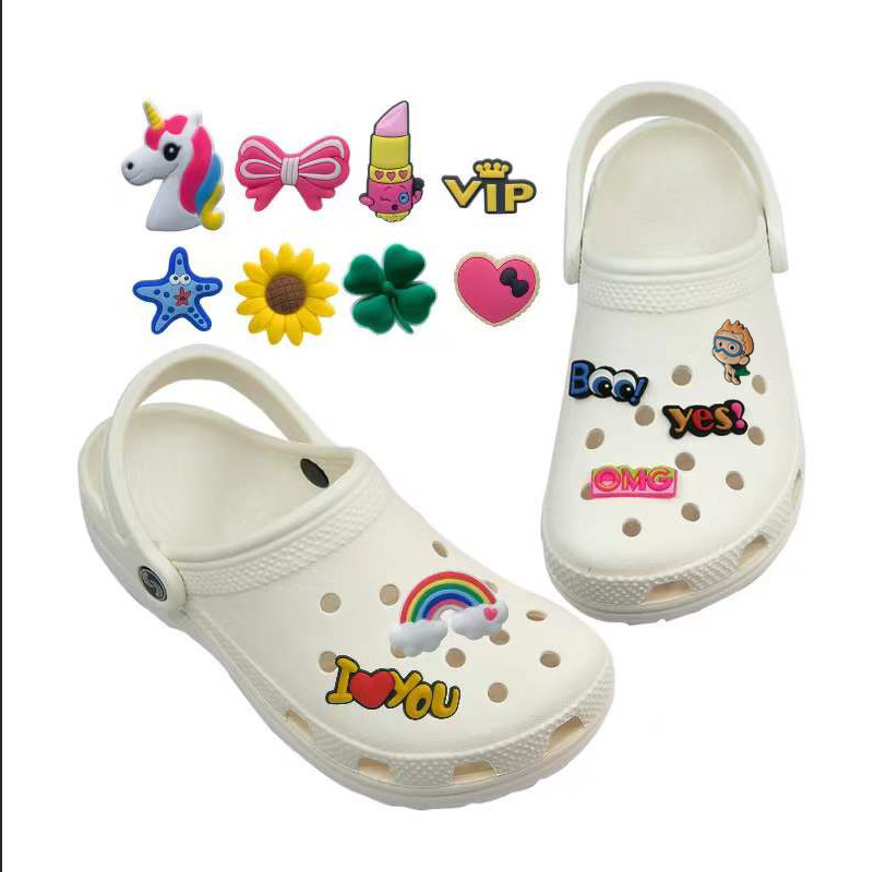 PVC Embossed Logo Soft 3D Silicone Patches Custom For Slippers