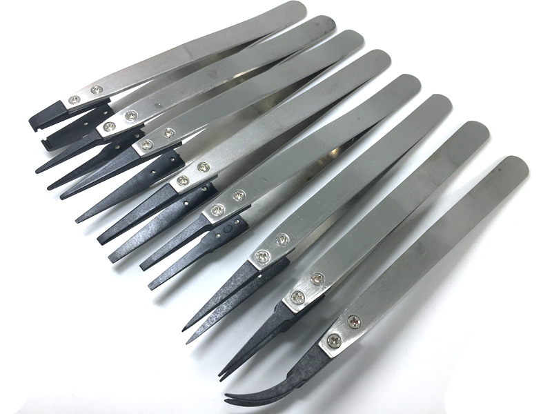130mm Ceramic tips Interchangeable ESD Stainless Steel Tweezers