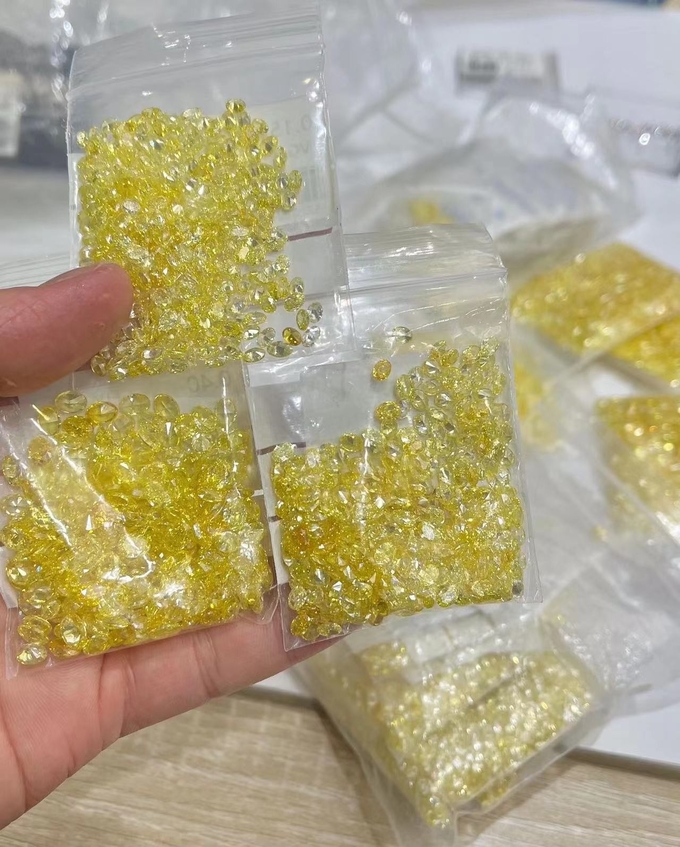 Pear Shaped lab made yellow diamonds Laser Drilling Jewelry Decorations