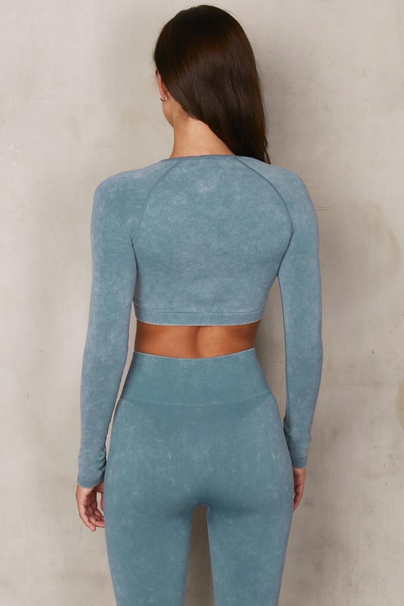 Back Closure Gym Yoga Clothes Ribbed Seamless Yoga Suit 58cm Bust