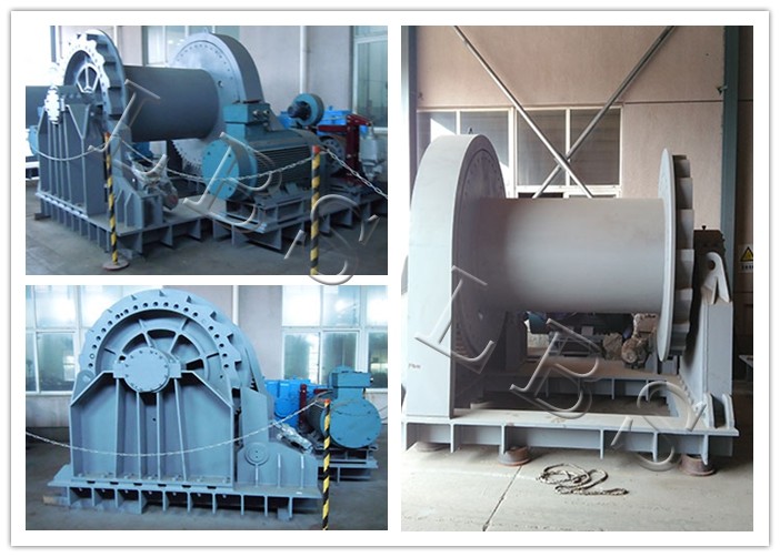 Grey Colour Anchor Windlass Winch Smooth Durm For Pulling / Pushing