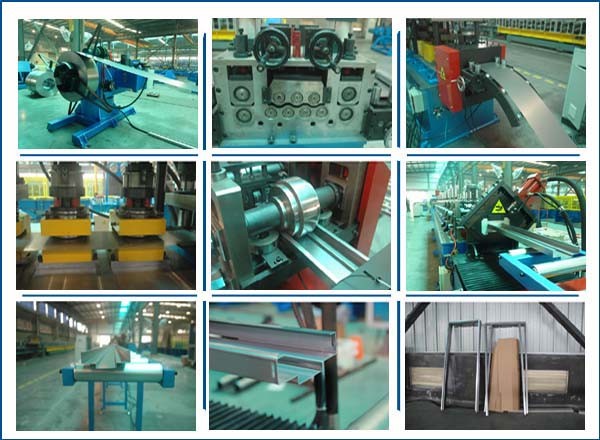 CNC Automatic Metal Window Frame Roll Forming Machine With 8-12m/min High Speed
