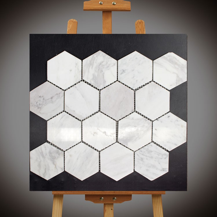 2018 USA Hot Sale Oriental White Marble Hexagon Mosaic Tiles Backsplash for kitchen