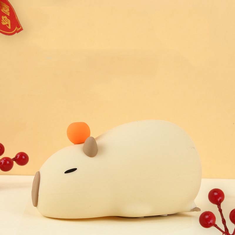 Capybara Night Light For Kids Animal Silicone Night Lamp USB Rechargeable Touch Control With Dimmable Timer Bedside Lamp