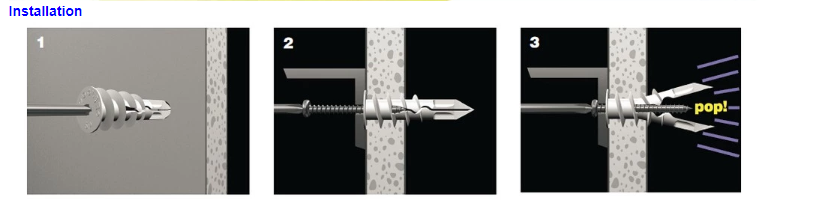 Self - Dill Plastic Anchor Screw Expansion Plastic Drywall Screws