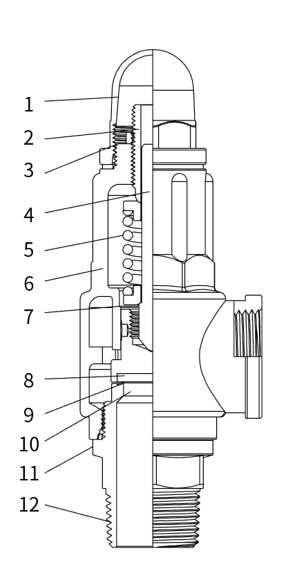 Automatic valve Spring type stainless steel safety valve the relief valve