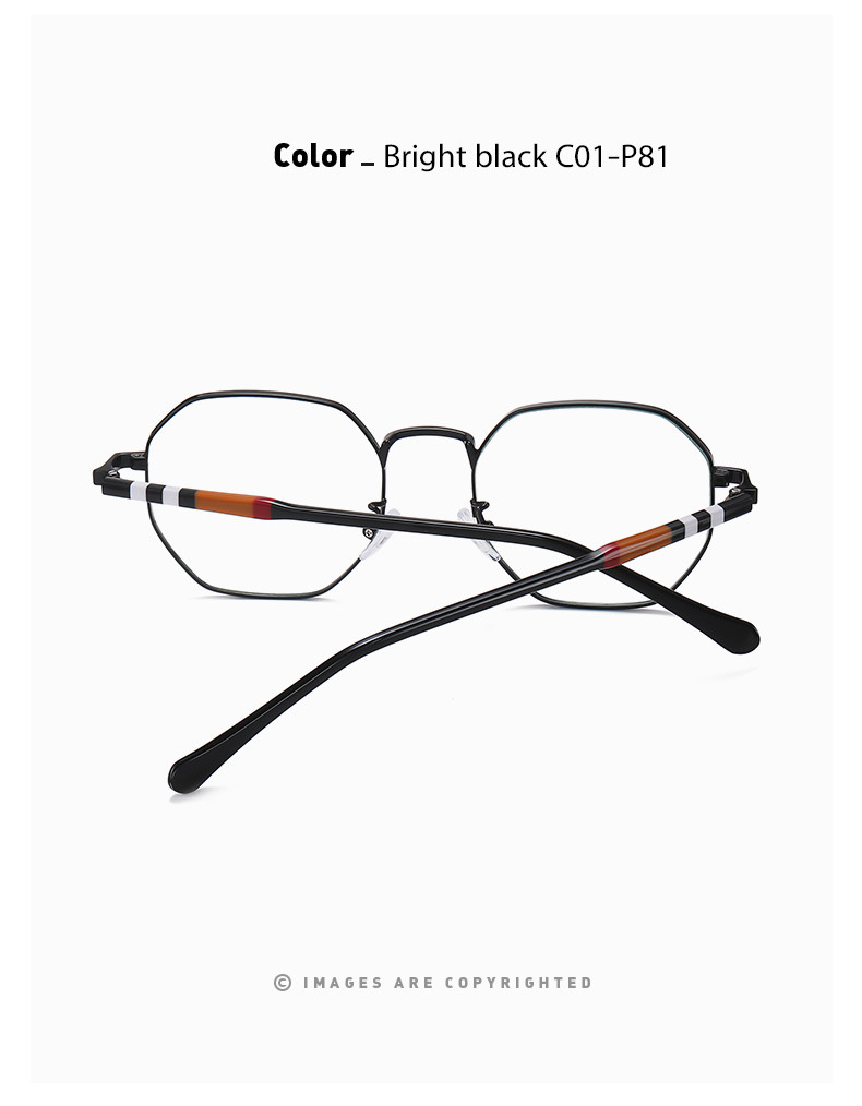 Polygon Acetate Metal Glasses With Anti Glare For Computer Men