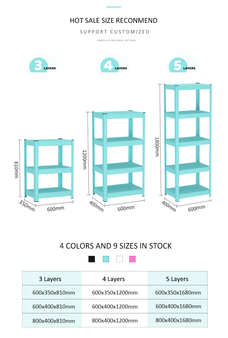 4 Layers Metal Shoe Rack Kitchen Boltless Steel Storage Shelf Rack