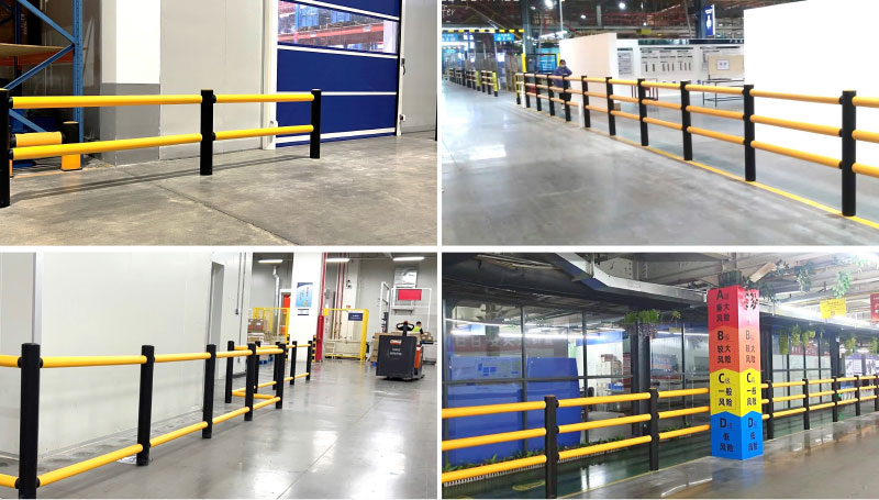 Flexible Pedestrian Barrier  Anti-Collision Guardrails Warehouse Safety Barrier Traffic Guardrails