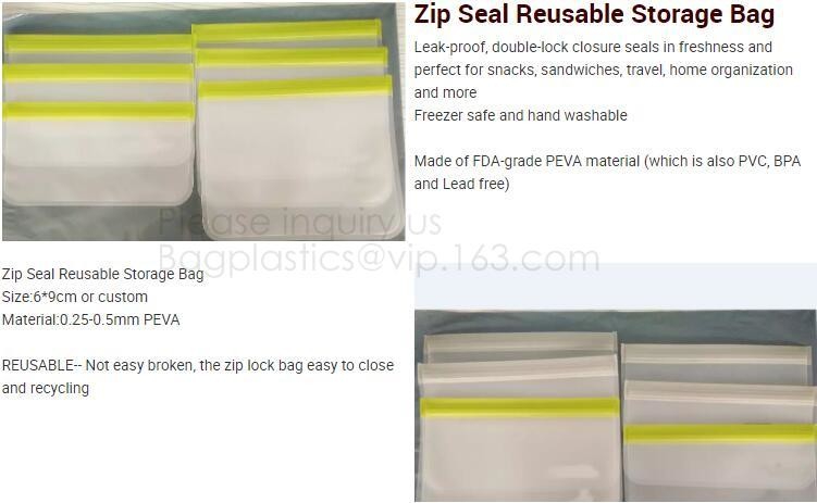 Reusable BPA Free Food Grade Preservation Storage Silicone Food Fresh Bag,Silicone Plastic Packaging Food Zip Silicon Fr