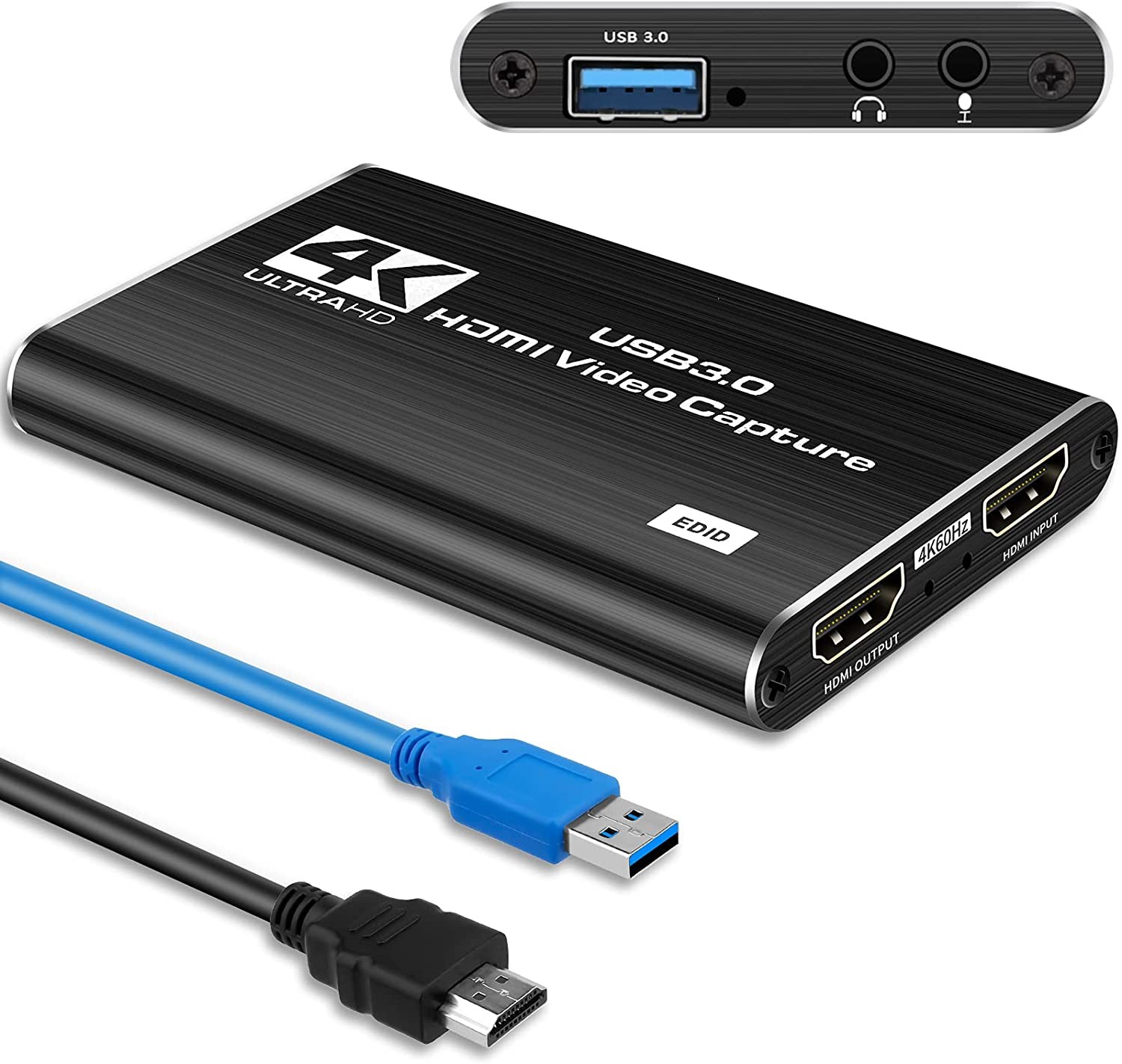 4Kp60 Audio Video Capture Card , USB3.0 1080P 60fps Portable Video Converter
