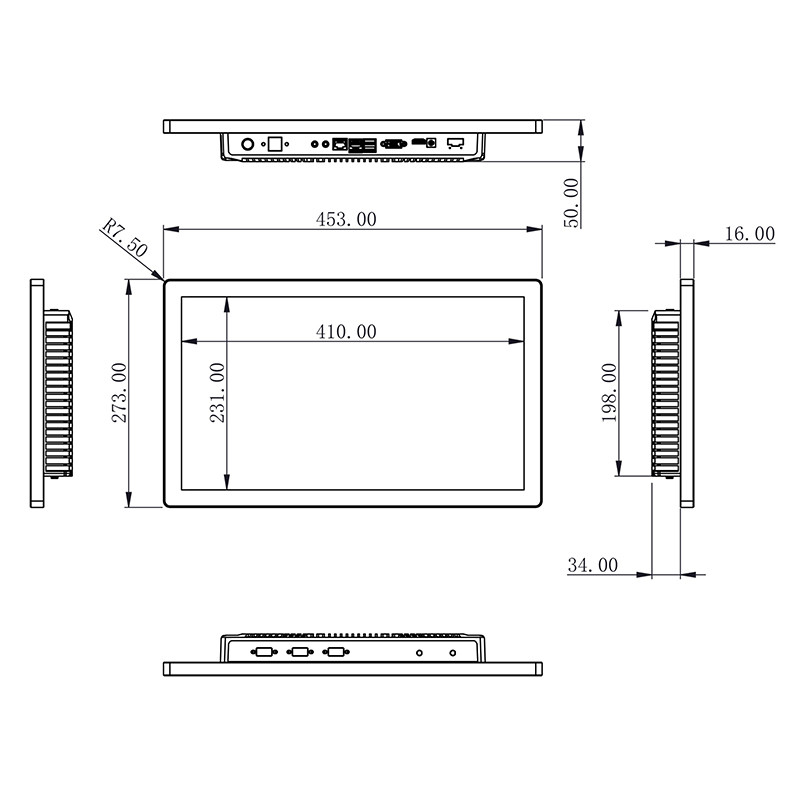 10.1 - 27 Inch Touch Screen Monitor IP65 Waterproof Windows Android LCD Display Industrial PC