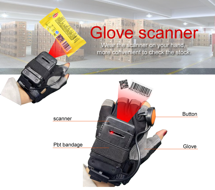 Handheld BT Inventory Reader with Wireless Mitten Scanners and IP54 Grade Protection