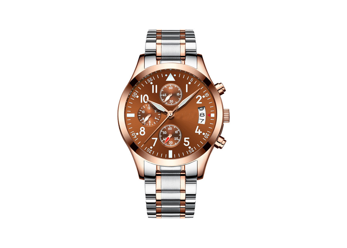 Men'S Chronograph Bracelet Watch , Silver Chronograph Watch Stainless Steel Case