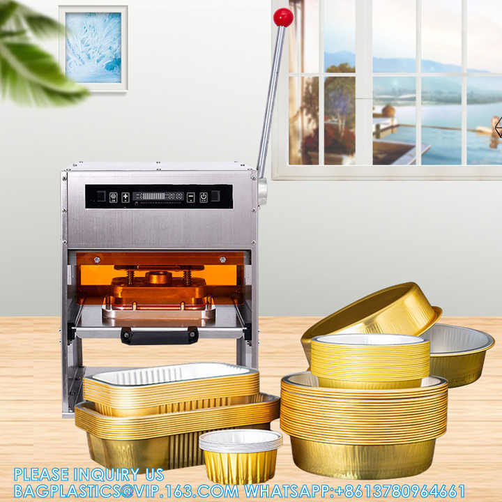 Manual Electrical Round and square Meal Food Box Food Snack Container Sealing Machine Aluminum Foil Sealer