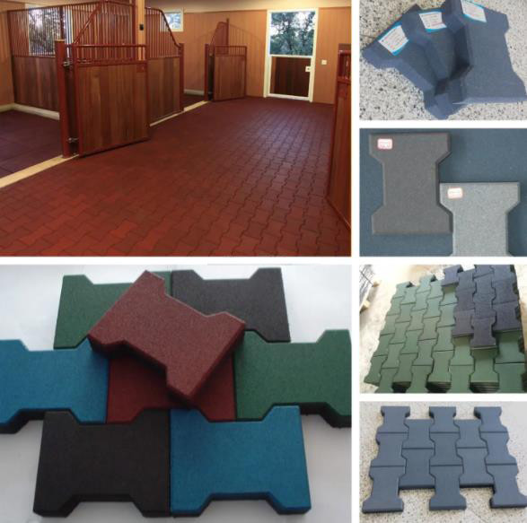 Eco Friendly Dog Bone Tiles EPDM Granules Rubber Brick Pavers