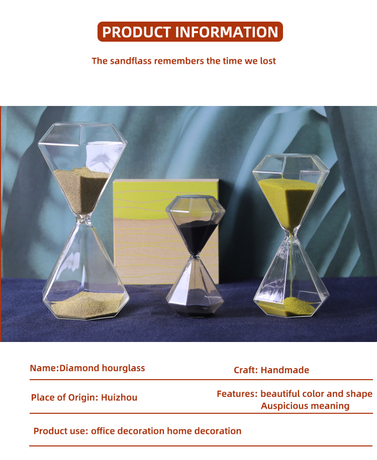 Gold Glass Hourglass 5 Minutes 15 Minutes 30 Minutes Diamond Hour Glass Free Sample
