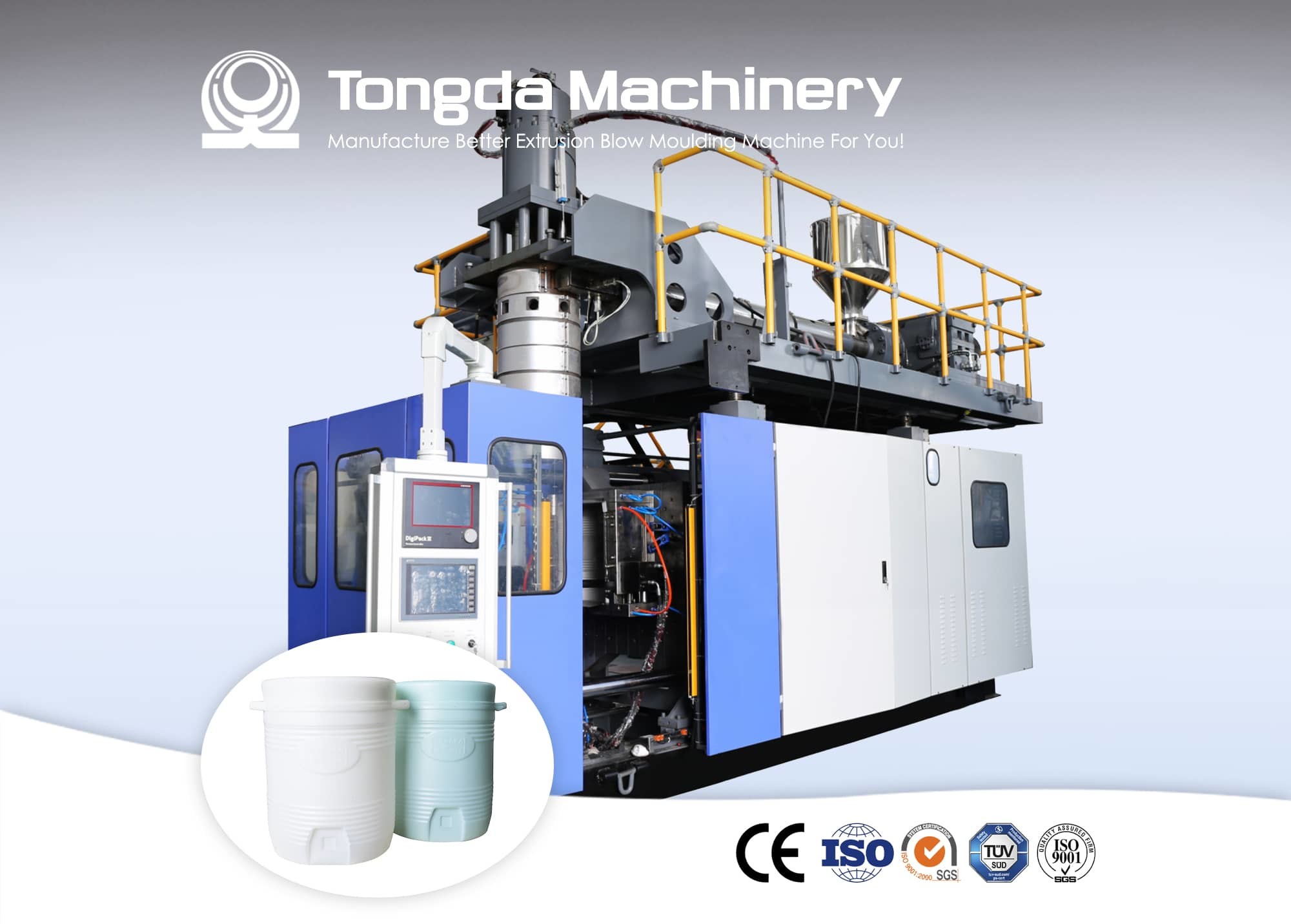 Chemical Plastic Drum Blow Moulding Machine 100L Multi Layer HDPE Bottle Machine