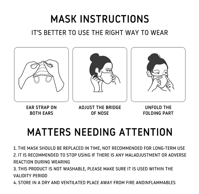 3D Vertical Folding White FFP2 CE Mouth Breathing Protection Nose Dust Face Mask FFP2 KN95